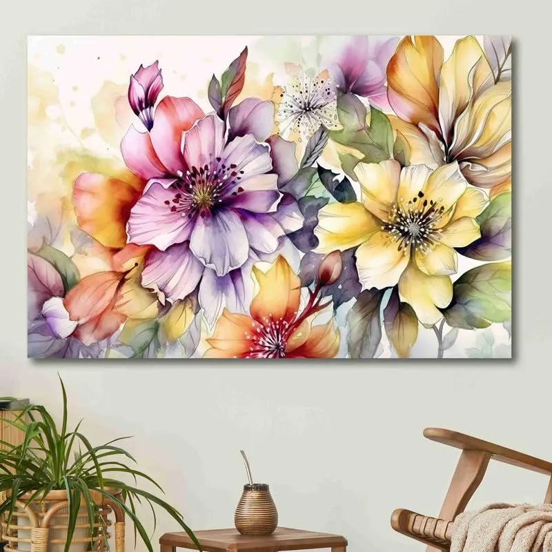 SAF paintings Unframed Rolled Art Print||Abstract Floral Art Canvas Wall Art Print for Home Décor And Office||Unframed canvas Painting For Wall decor||Home wall and Office Interior CR-135