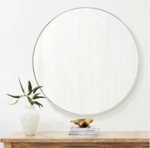 Sam Home Collection Large Round Mirrors 26 Inch (White)