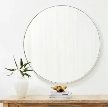 Sam Home Collection Large Round Mirrors 26 Inch (White)