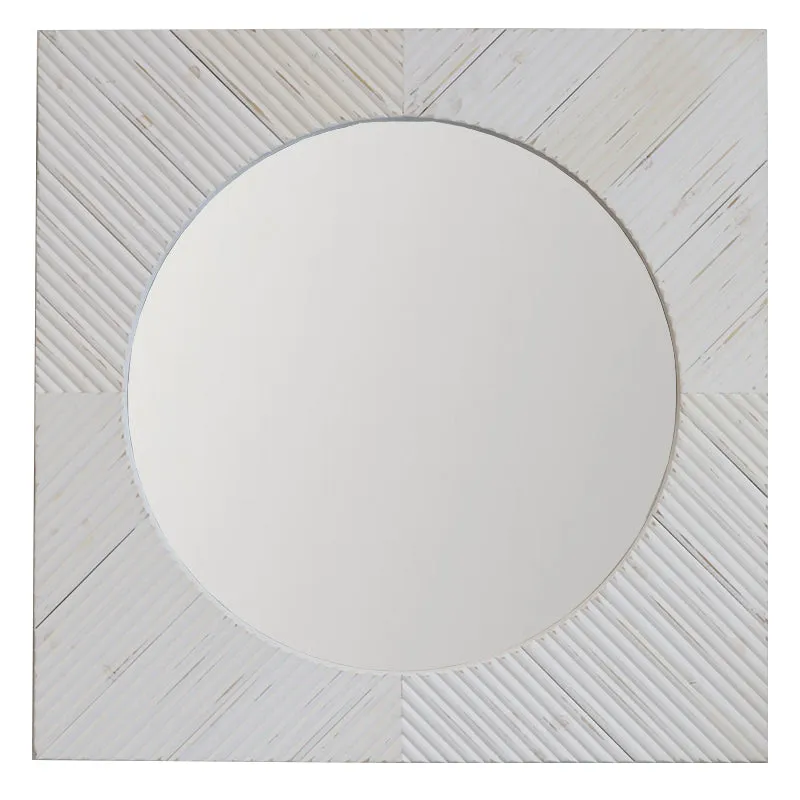 Soft & Feminine Cambridge Shabby Chic White Wash Textured Mirror