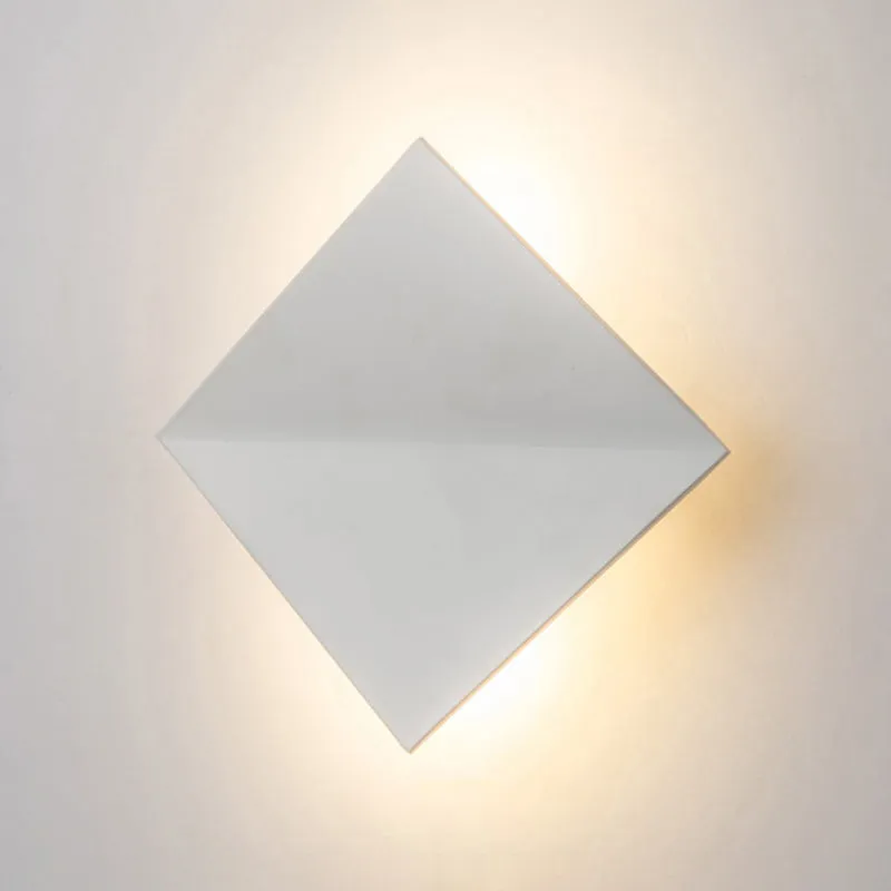 Stylish Curved Wall Sconce with Acrylic Squared Shade: Warm/White LED Bedroom Lamp
