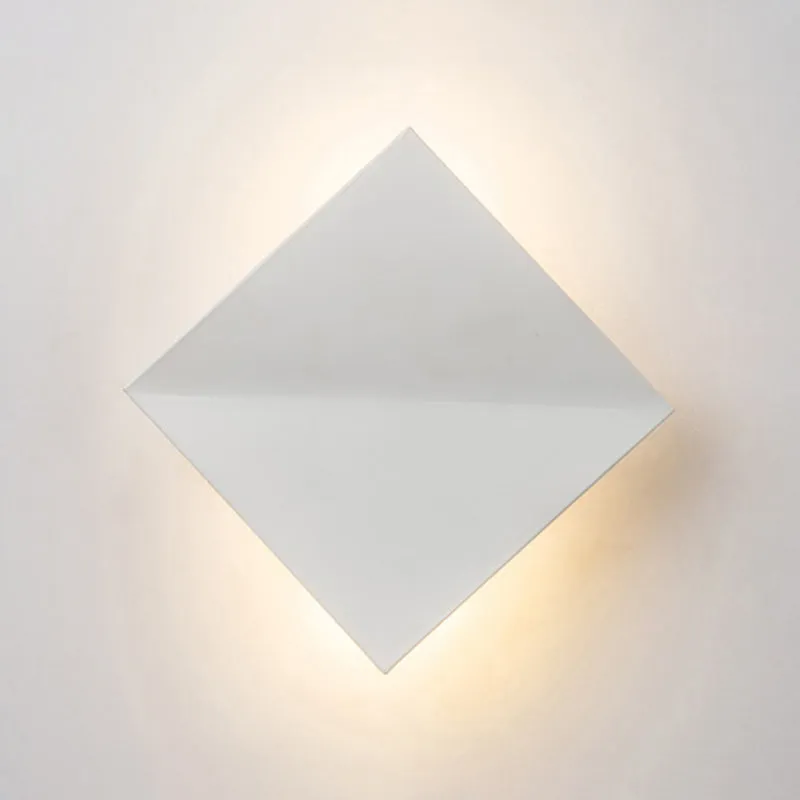 Stylish Curved Wall Sconce with Acrylic Squared Shade: Warm/White LED Bedroom Lamp