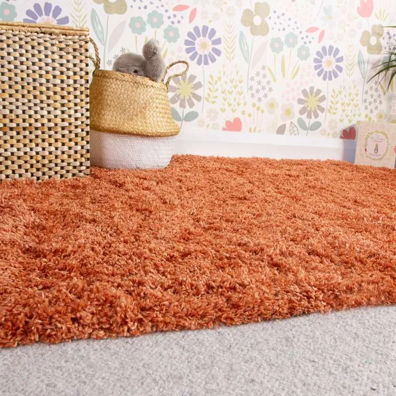 Super Soft Luxury Terracotta Shaggy Rug