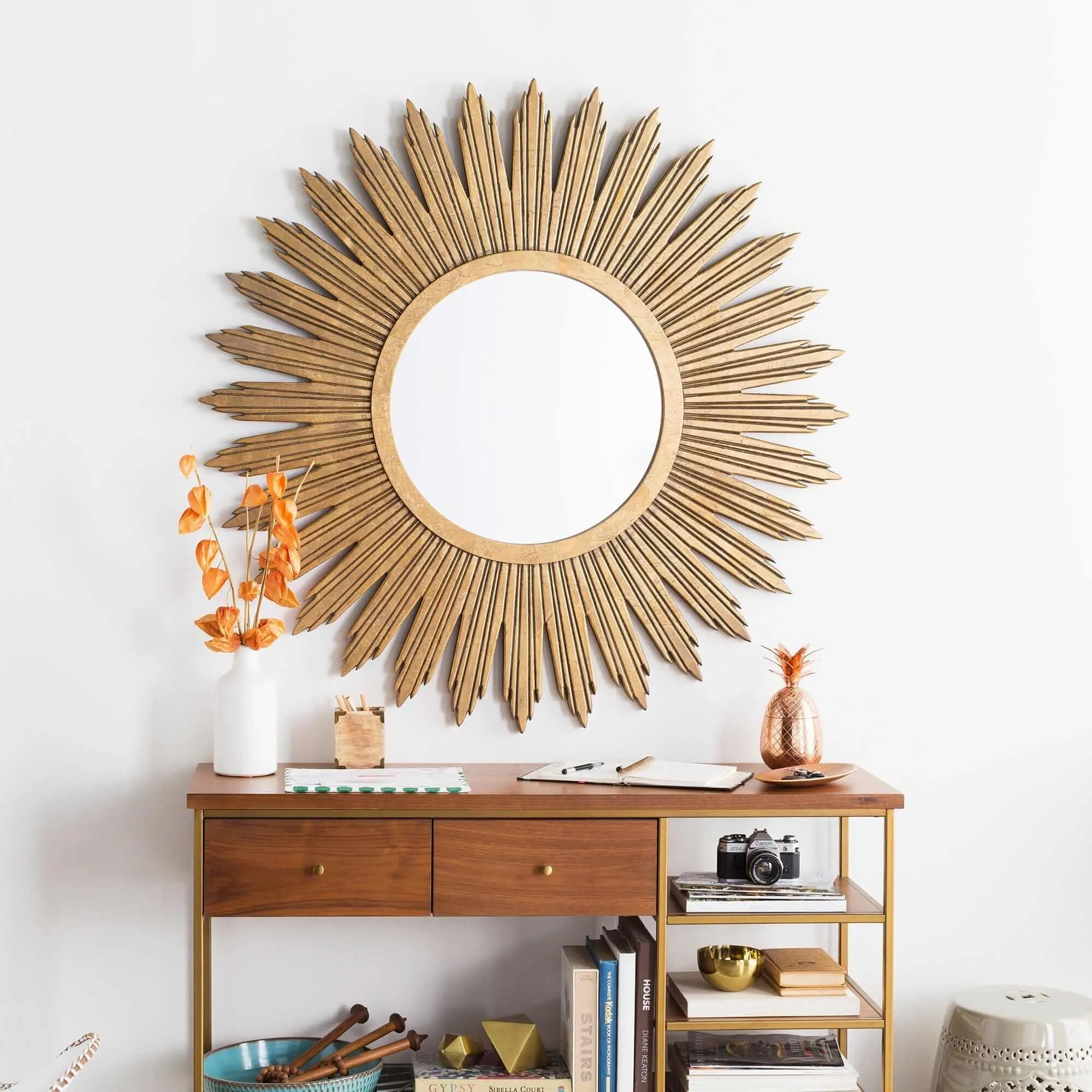 Surya Altair 47-inch Round Starbust Wall Mirror