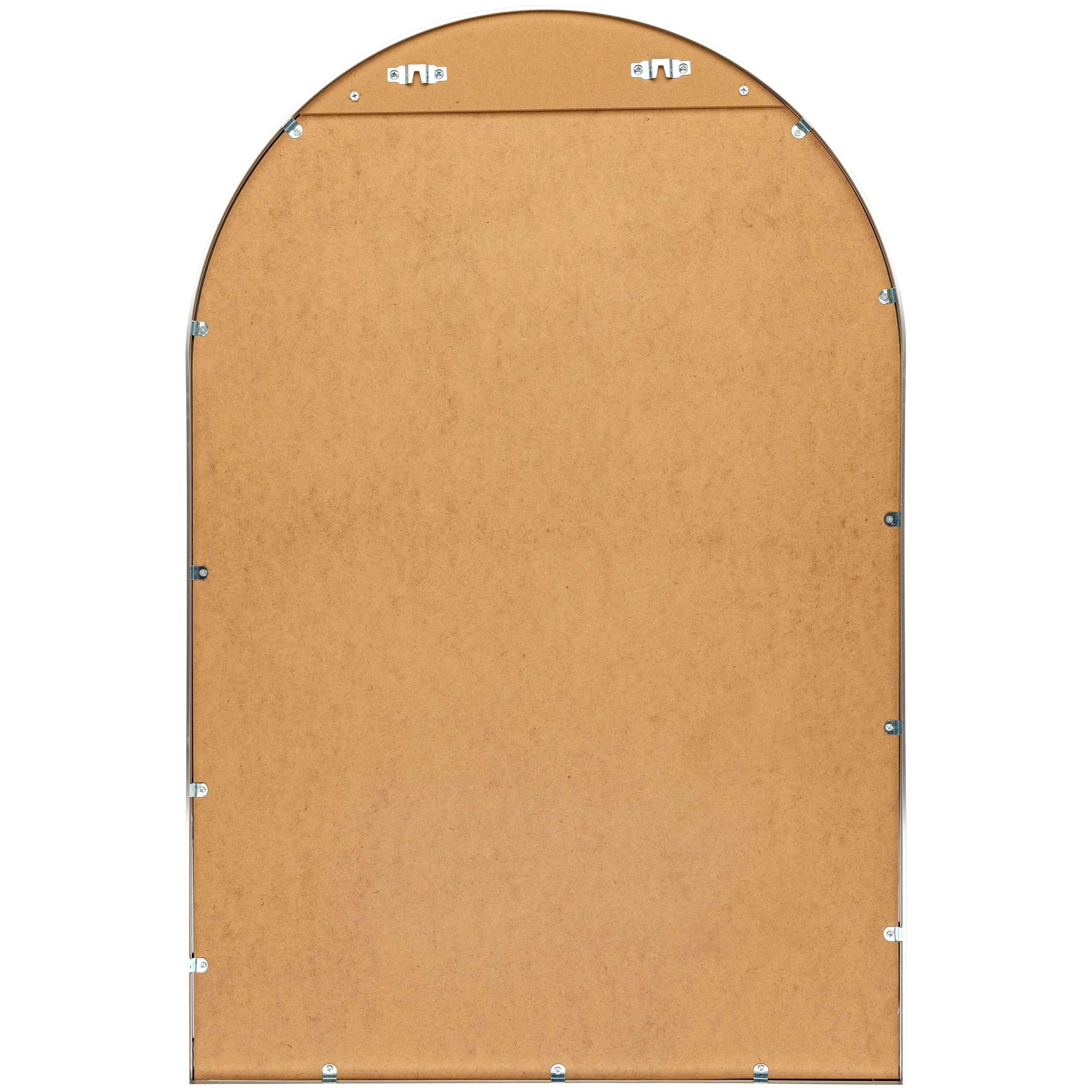 SURYA - Aranya Metallic-Silver Aluminum Frame Arched Mirror