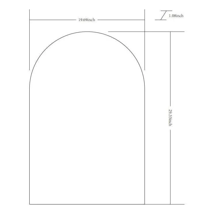 SURYA - Aranya Metallic-Silver Aluminum Frame Arched Mirror