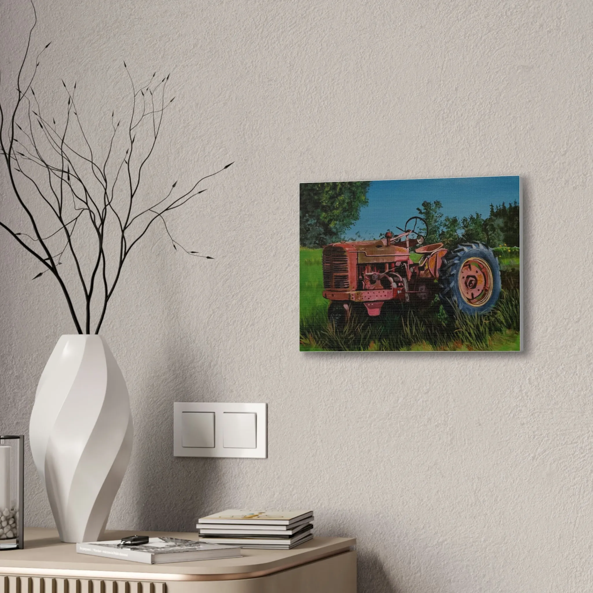 Tractor Canvas Stretched