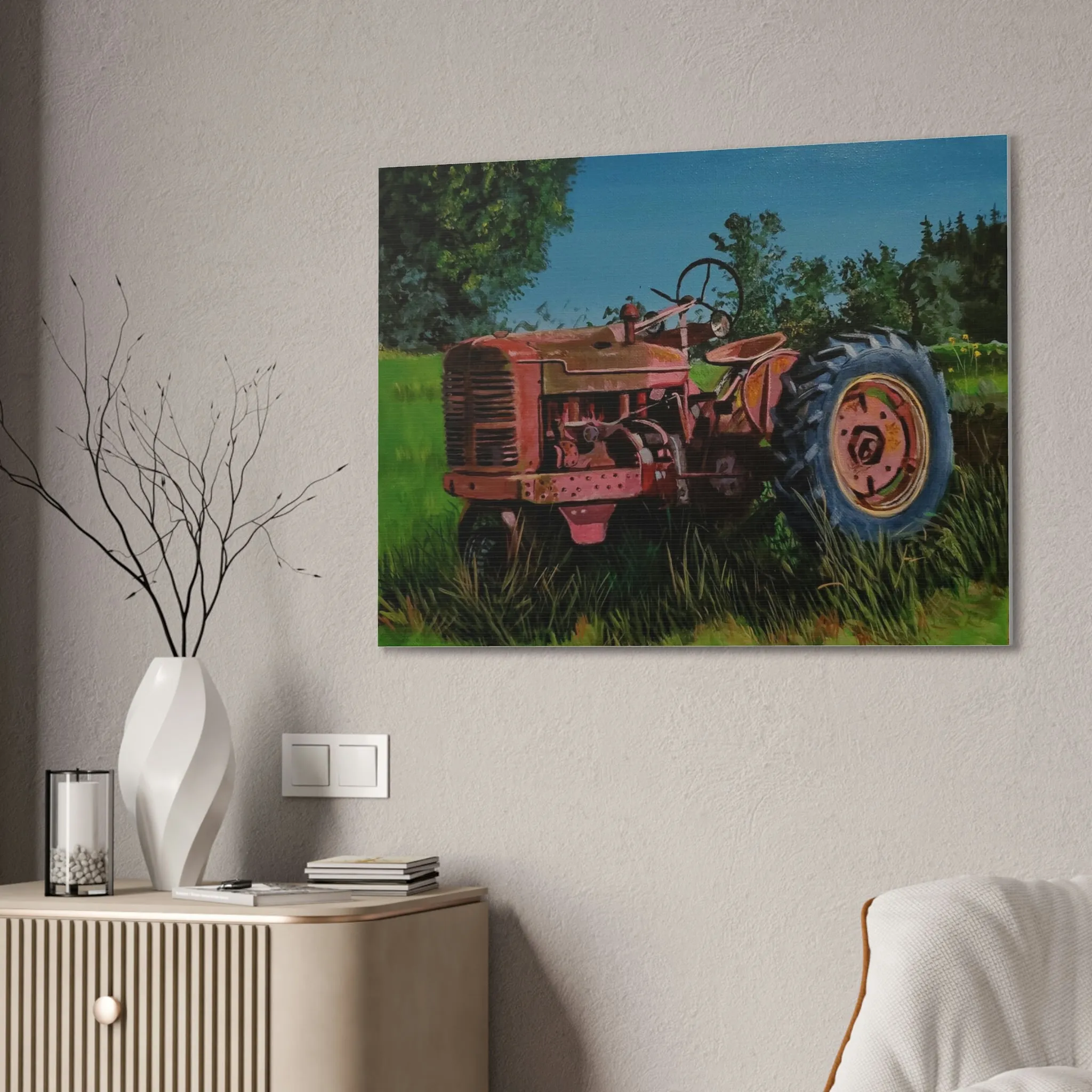 Tractor Canvas Stretched