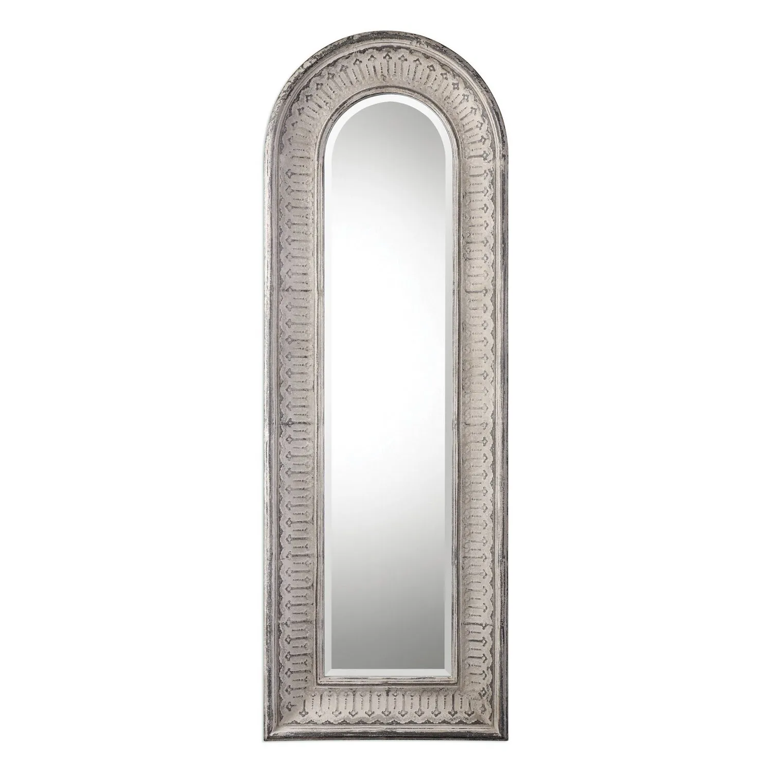 Uttermost's Argenton Aged Gray Arch Mirror Designed by Grace Feyock