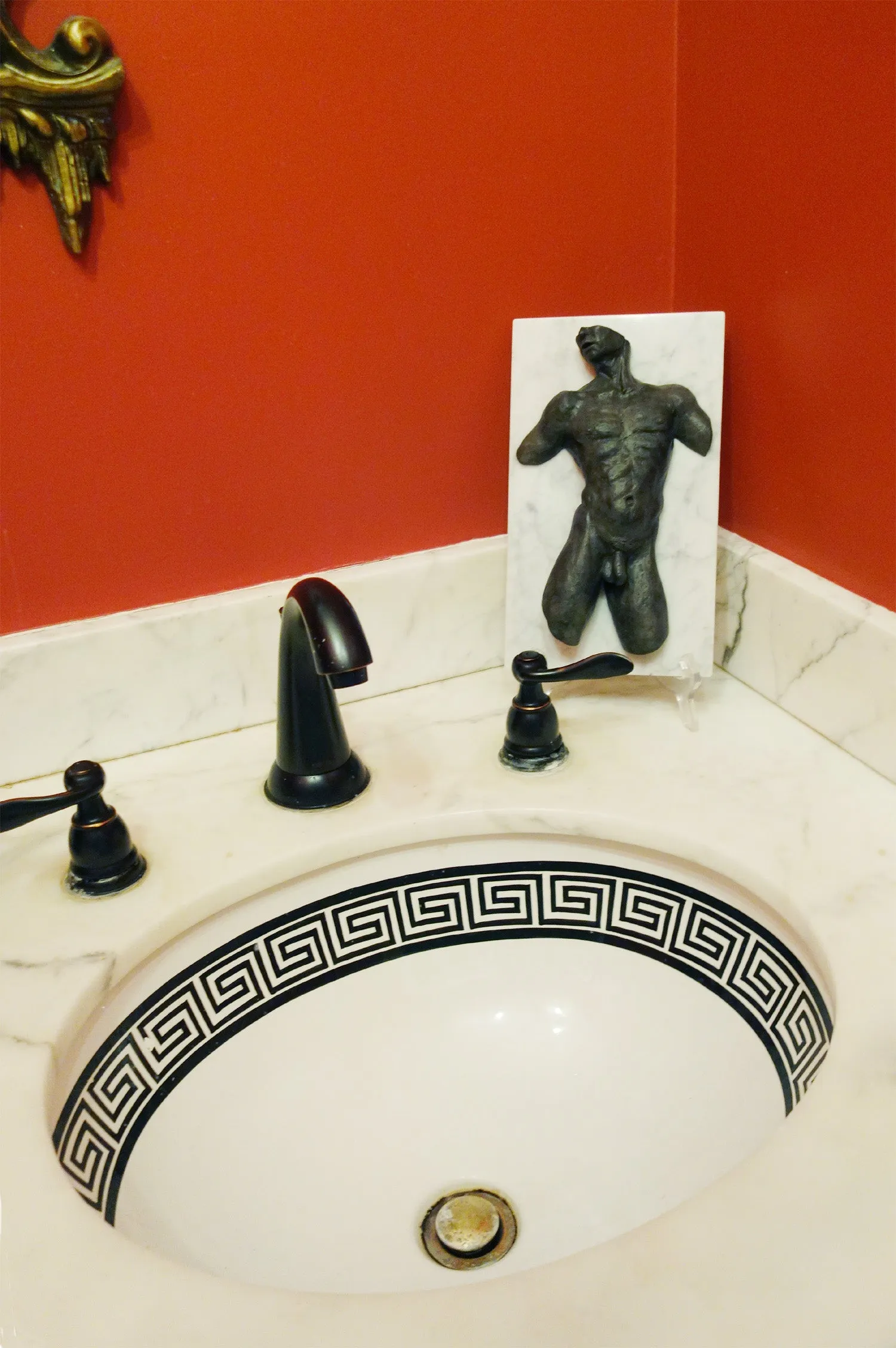 Valentine Male Nude Torso Bronze Wall Hanging Art