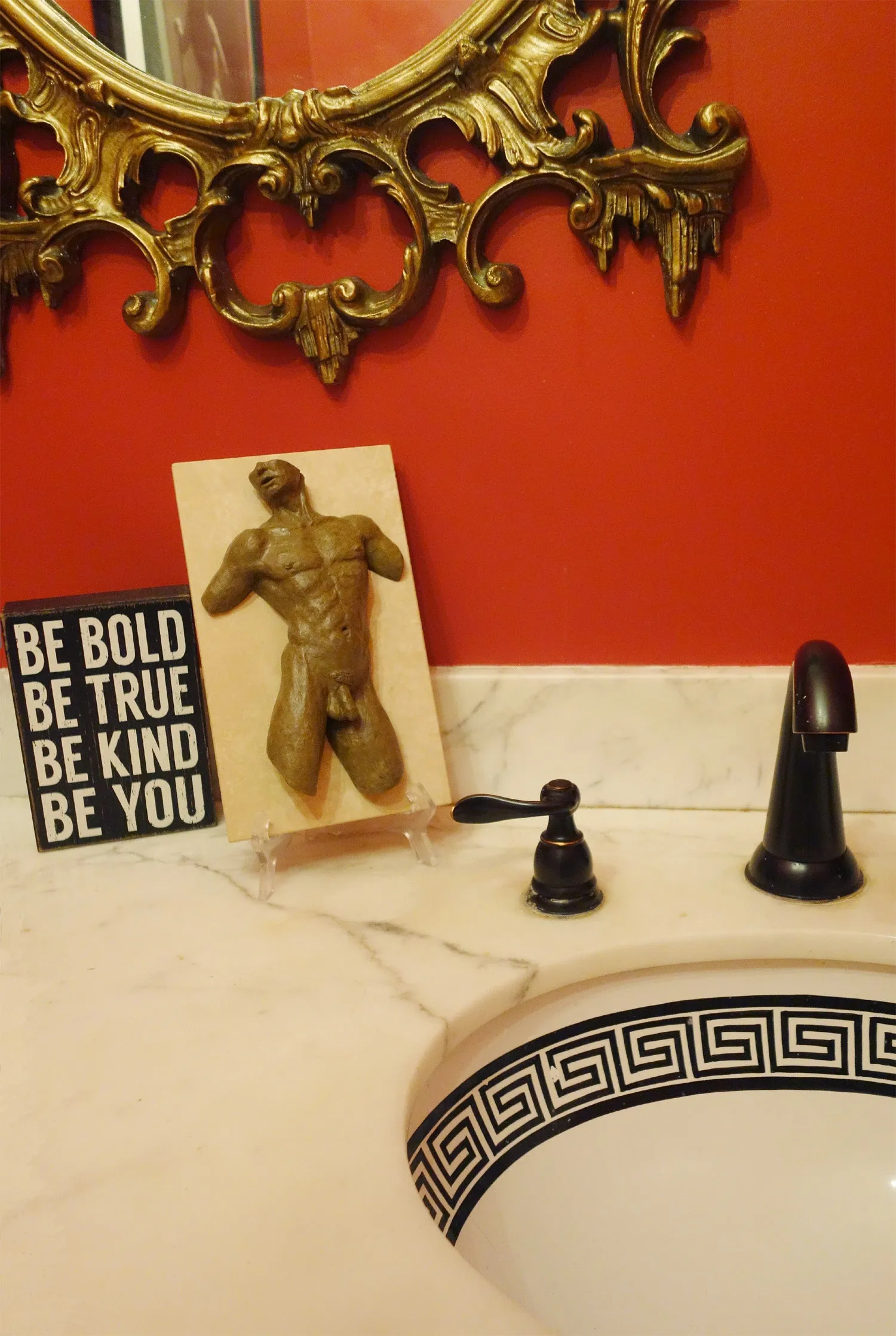 Valentine Male Nude Torso Bronze Wall Hanging Art