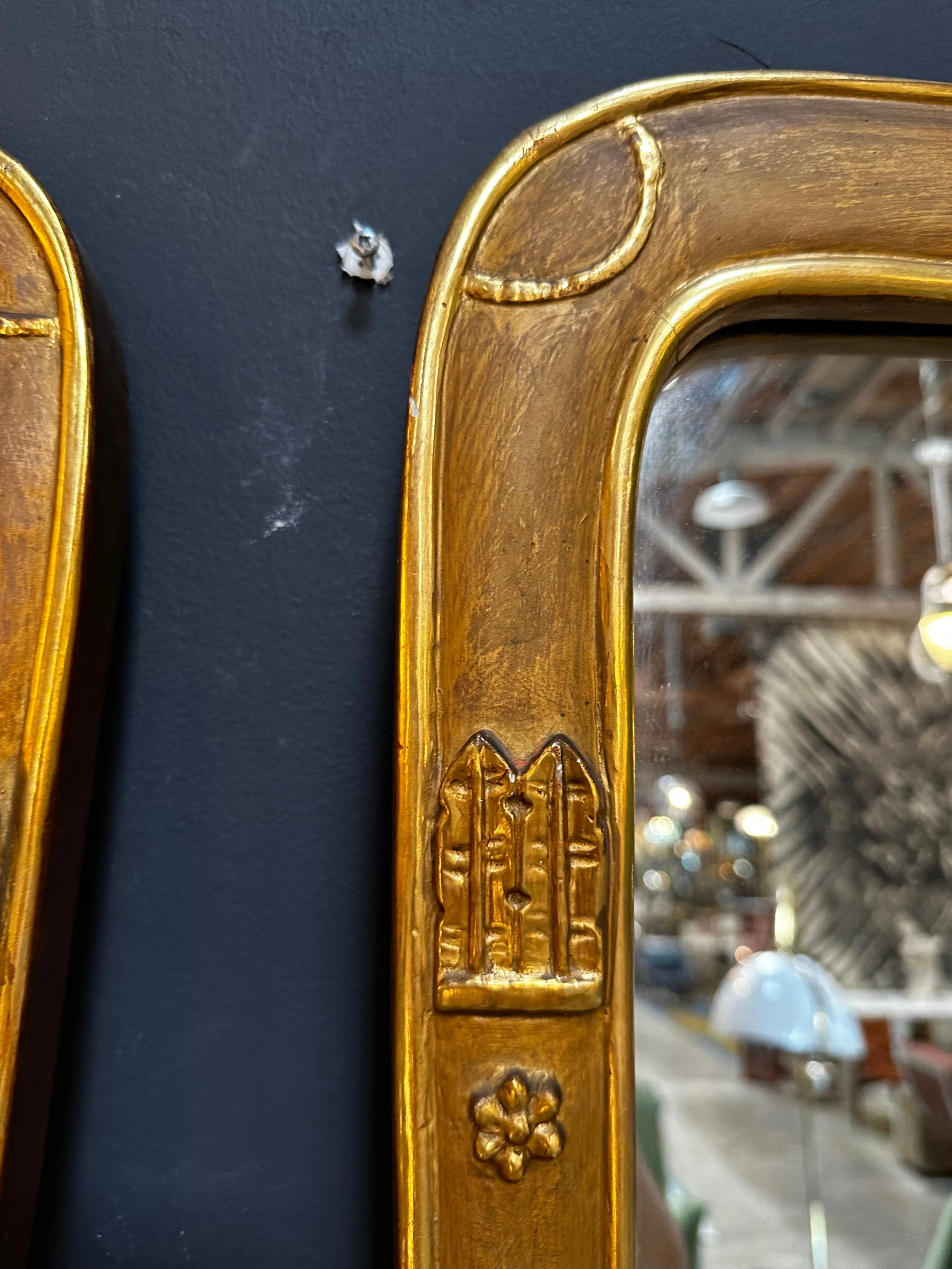 Venetian Gold Leaf Oversize Italian Mirror 1950s