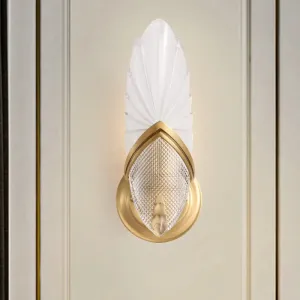 Vintage Style Gold Wall Lamp with Frosted Oval Glass for Bedroom