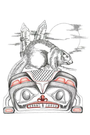 Wall Art - Beaver Making Home by Native Artist Charles Silverfox