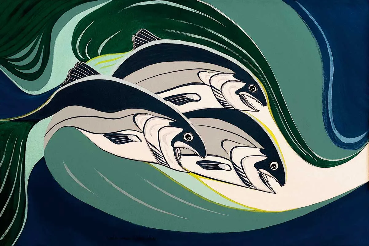 Wall Art -  Coho in a Rip Tide by Indigenous Artist Rick Beaver