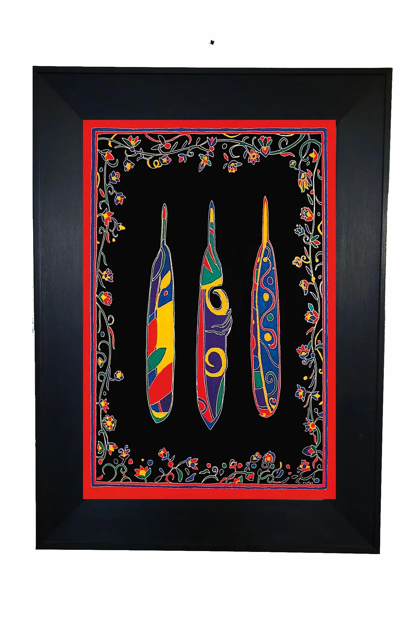 Wall Art - Three Feathers by Indigenous Artist, Dawn Oman