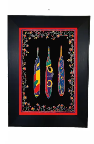 Wall Art - Three Feathers by Indigenous Artist, Dawn Oman