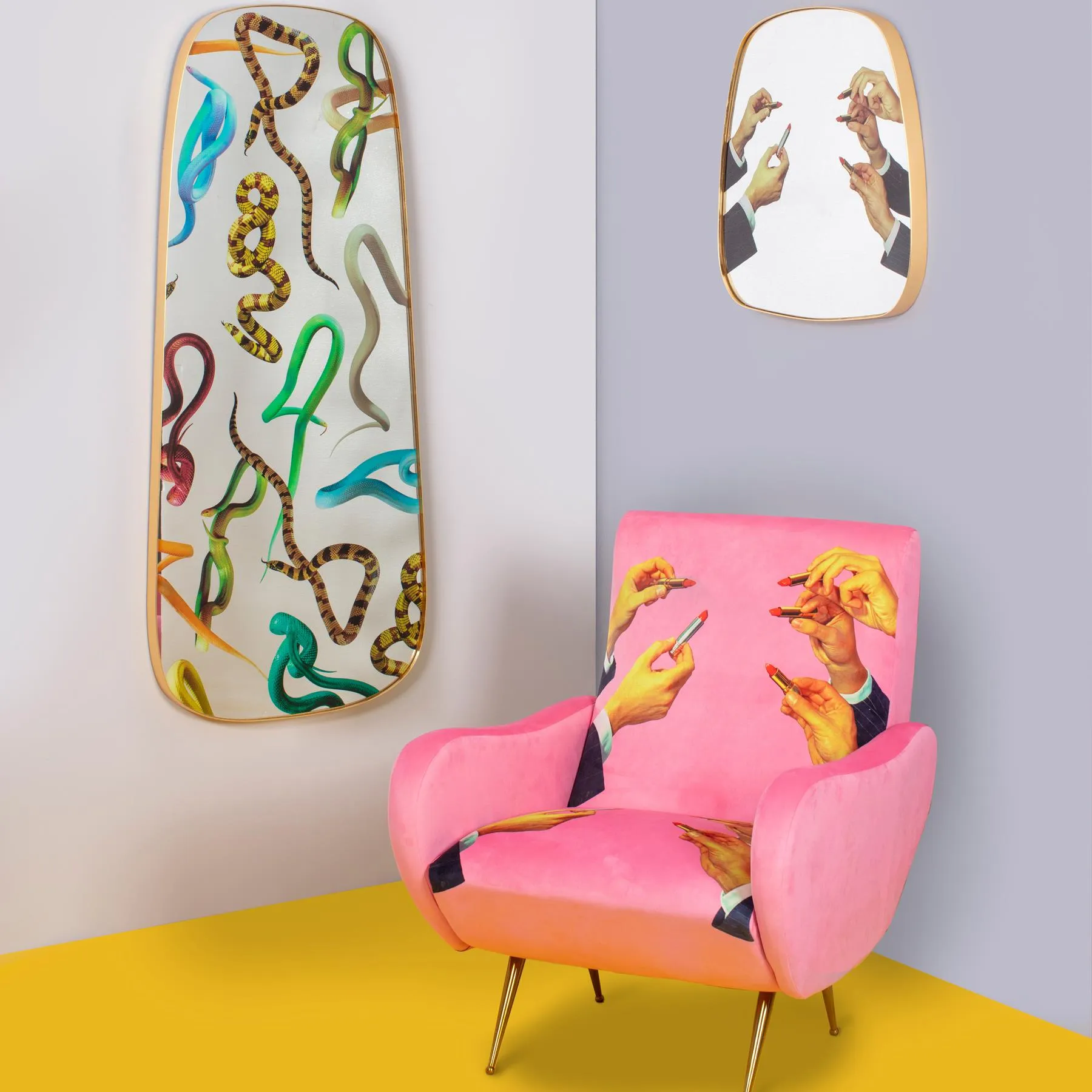 Wall Mirror Gold Frame Snakes