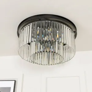 Washington Flush Ceiling Light - Black