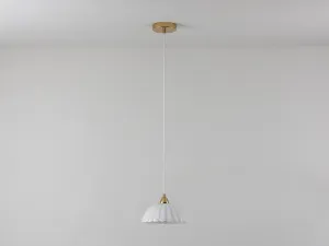 White flower glass pendant light