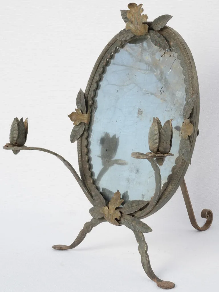 Wrought iron vanity mirror w/ candles