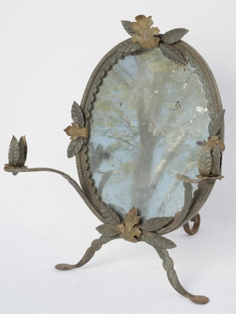 Wrought iron vanity mirror w/ candles