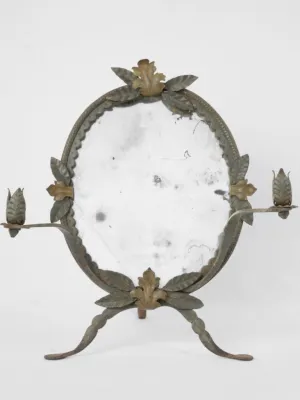 Wrought iron vanity mirror w/ candles