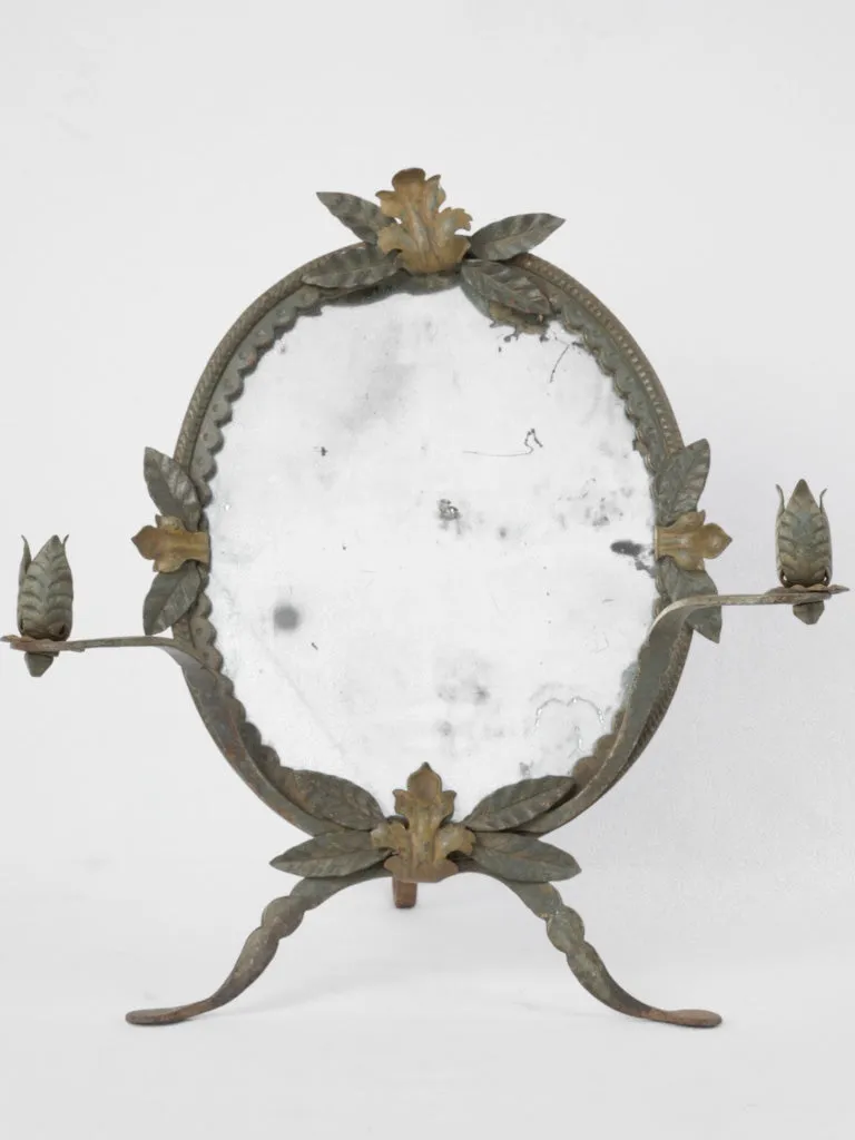 Wrought iron vanity mirror w/ candles