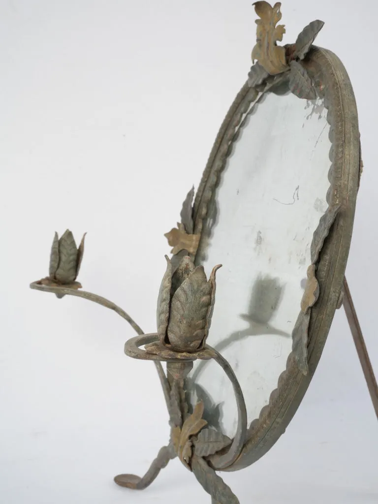 Wrought iron vanity mirror w/ candles