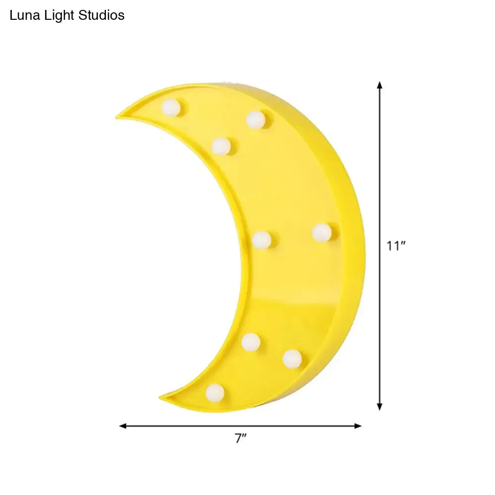 Yellow Crescent Nightstand Lamp with Minimalist LED Lighting and Plastic Shade