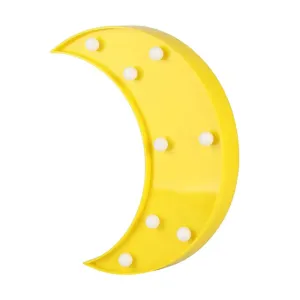 Yellow Crescent Nightstand Lamp with Minimalist LED Lighting and Plastic Shade
